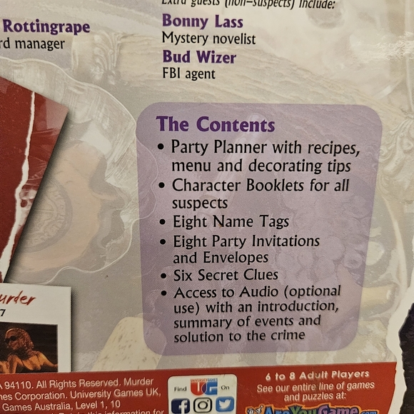 Murder Mystery Dinner Party Game A Taste for Wine and Murder Brand New Sealed - Picture 7 of 16